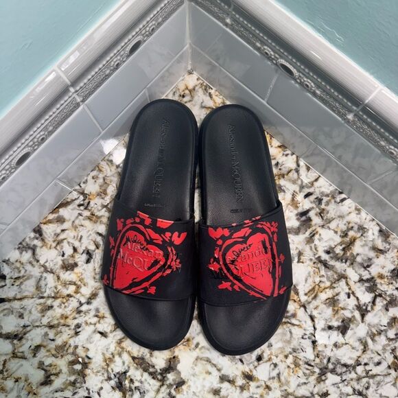 Alexander McQueen Black and Red Slides - Picture 5 of 8